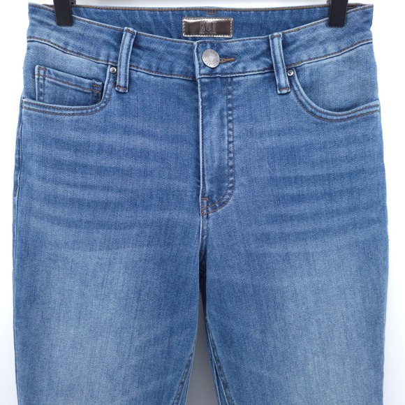 Kut from the Kloth Women Jeans Kelsey Fab Ab Ankle Flare 0P Blue High Rise - Picture 2 of 10
